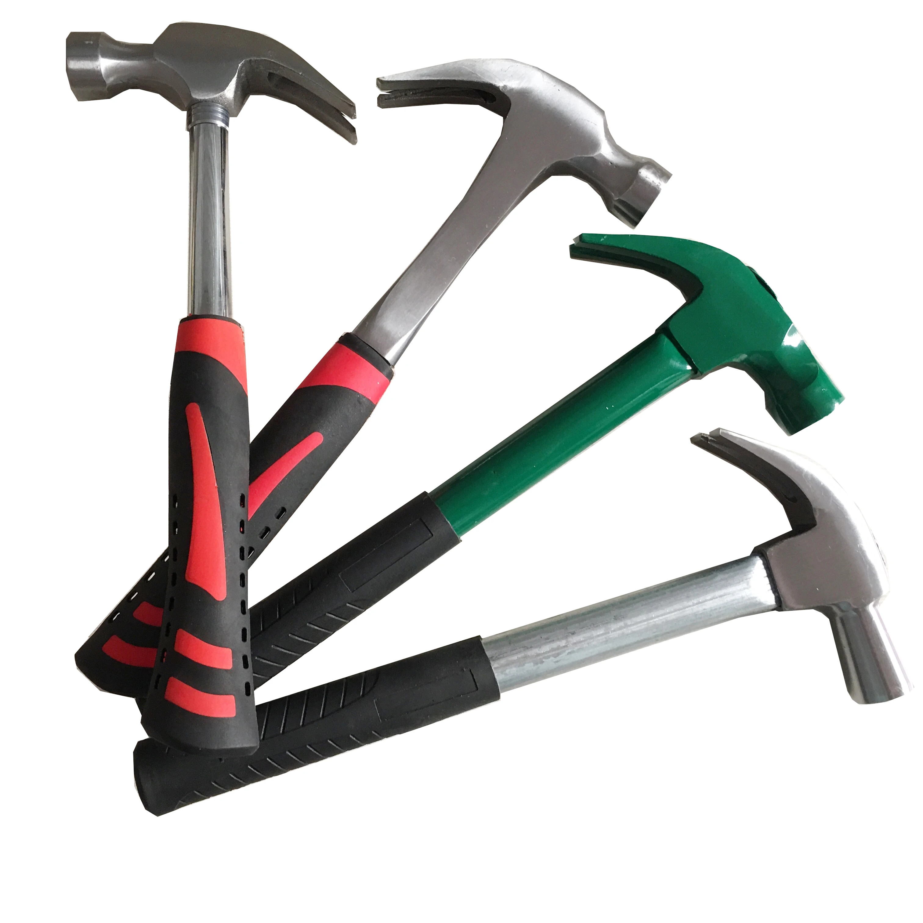 High quality formwork   yellow /green /orange different color painting head claw hammer with steel handle