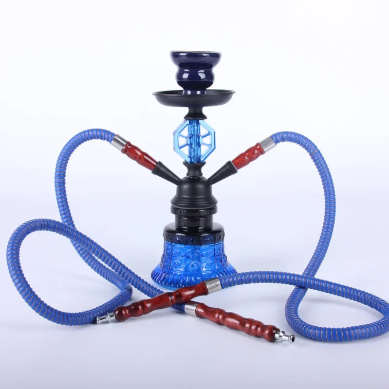 wholesale Color Double Tube Cheap Mini Hookah Small Shisha Box Hookah Set Glass Disposable Pumpkin Hookah
