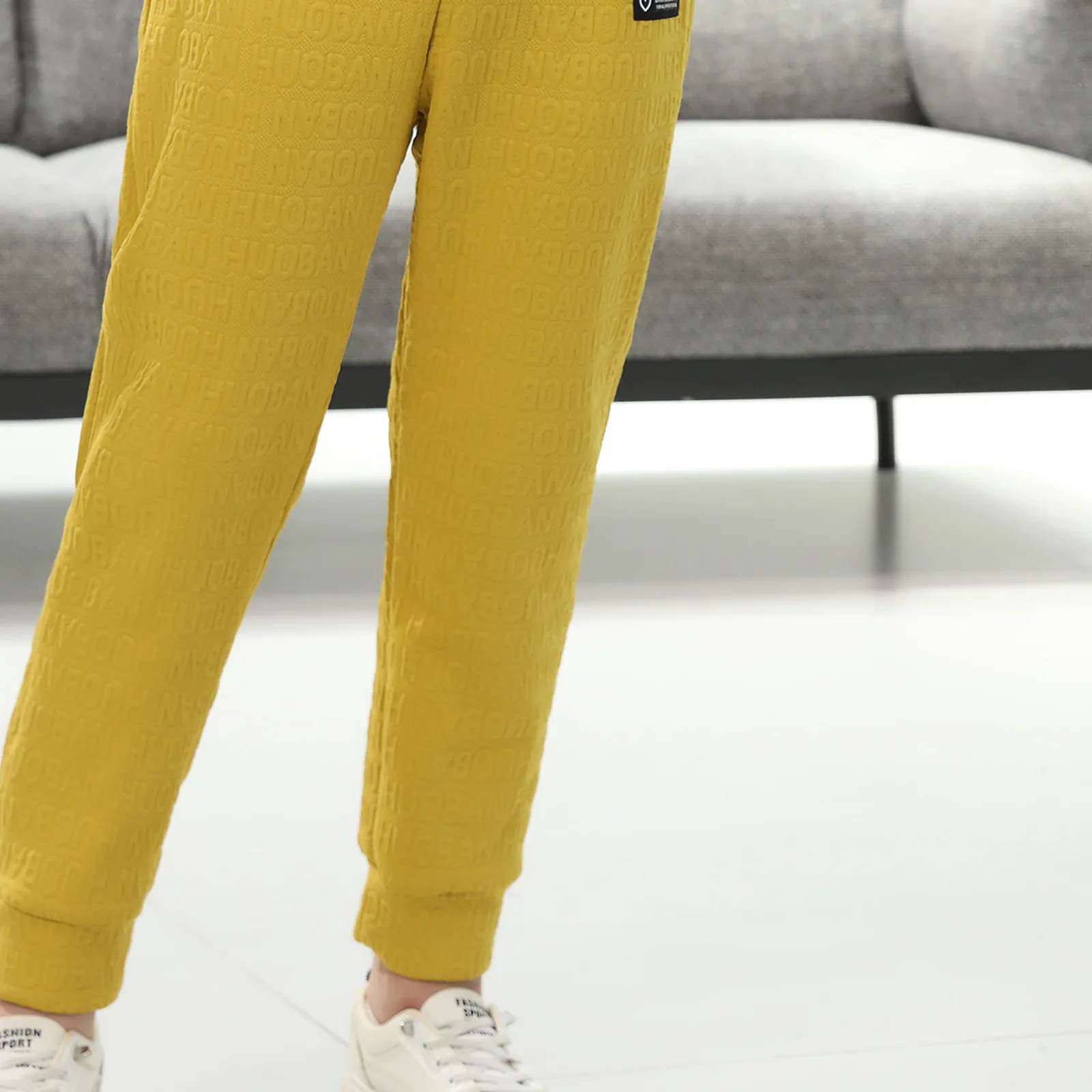 Hot Selling 2025 Autumn/Winter New Casual Boy Solid Color English Letter Set Hoodie Pants Sports Two Piece Set