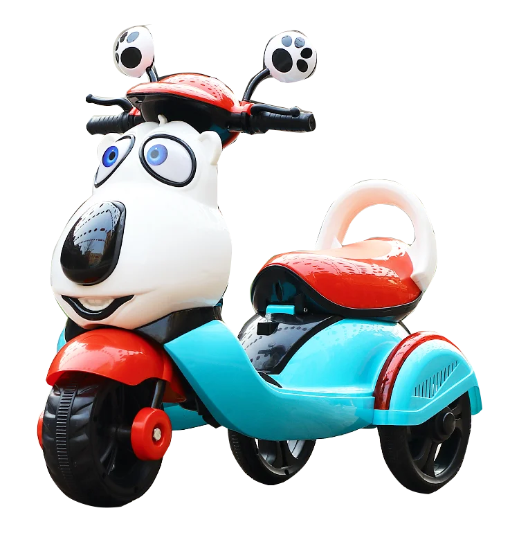 New Design Cartoon Car Head Three Wheels Kids Electric Motorcycle Children Ride On Car