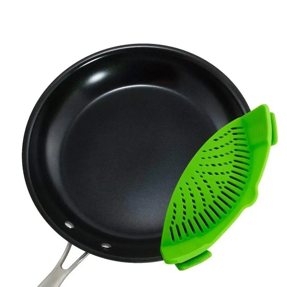 Adjustable Silicone Clip-On Hot Pot Food Strainer Silicon Clip On Pasta Strainer Colander For Pots