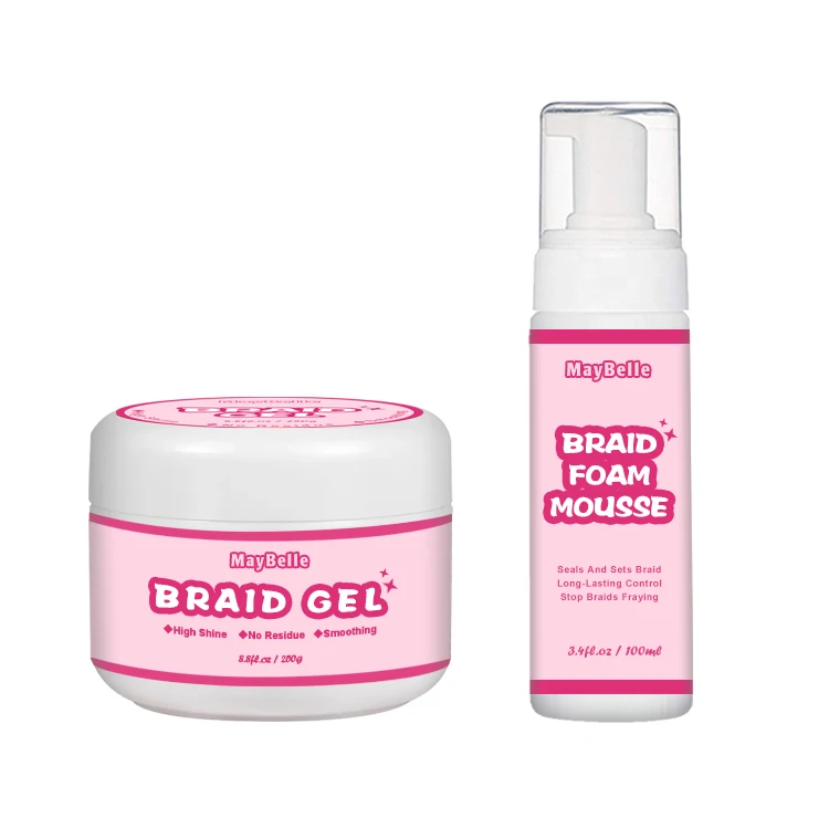 Long Lasting 250g Loc n Braid Gel Extreme Hold Private Label Braid Gel And Mousse High Shine 100ml Braid Mousse