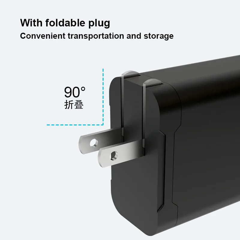 Gan Technology 65W Mini Wall Charger Dual Type-C Port 65W Fast Charging Adapter