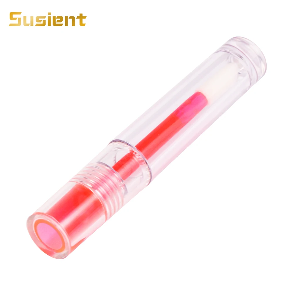Round red lipstick facial cosmetic transparent lipgloss tube empty custom logo lipgloss tube