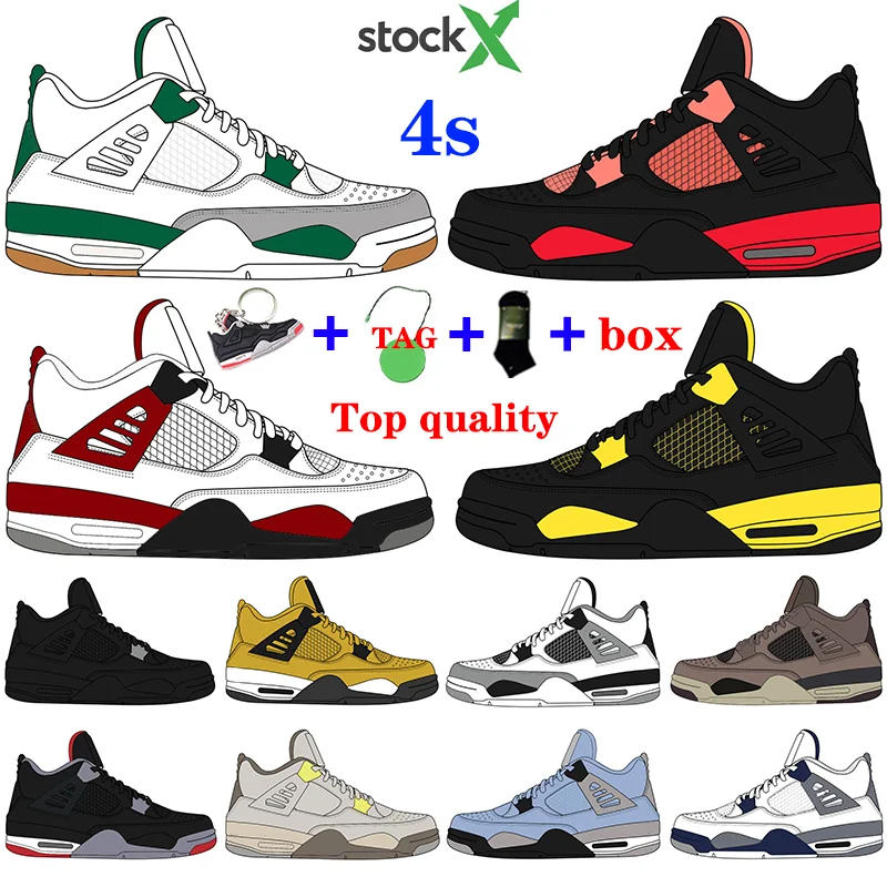Basketball mens sport Shoes Black Cat 4 Purple Sapphire Red White Cement Sail Tour Yellow shoes4S Trainers Outdoor Sneakers