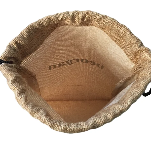 Manufacturers Custom Logo Printed Colorful Reusable Natural Burlap Hessian Christmas Gift bag Linen Drawstring Jute Gunny