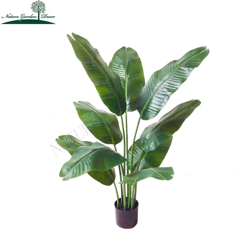 Decorative Small Potted Plant Fake Realistic Real Touch Tree Plastic Artificial Banana