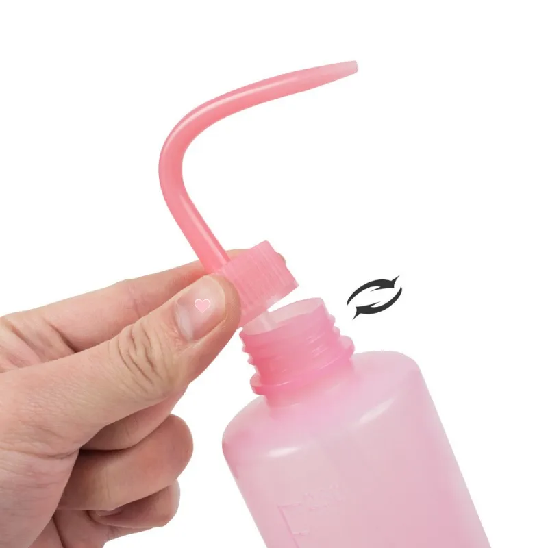 Eyelash plastic wash bottles tattoo washing bottle plastic bag round pet clear bottle Graduated 250ml