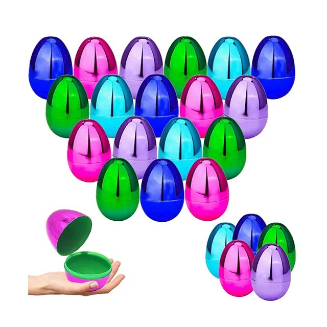 Golden Plastic Easter Eggs Fillable Empty Egg Hunt Games Party Favor Fillers Basket Stuffers Easter Company Activities Holiday