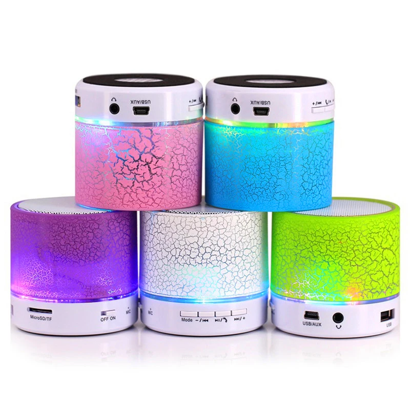 Factory Price mini crack speaker colorful LED BT wireless portable Speaker for iphone for samsung for xiaomi