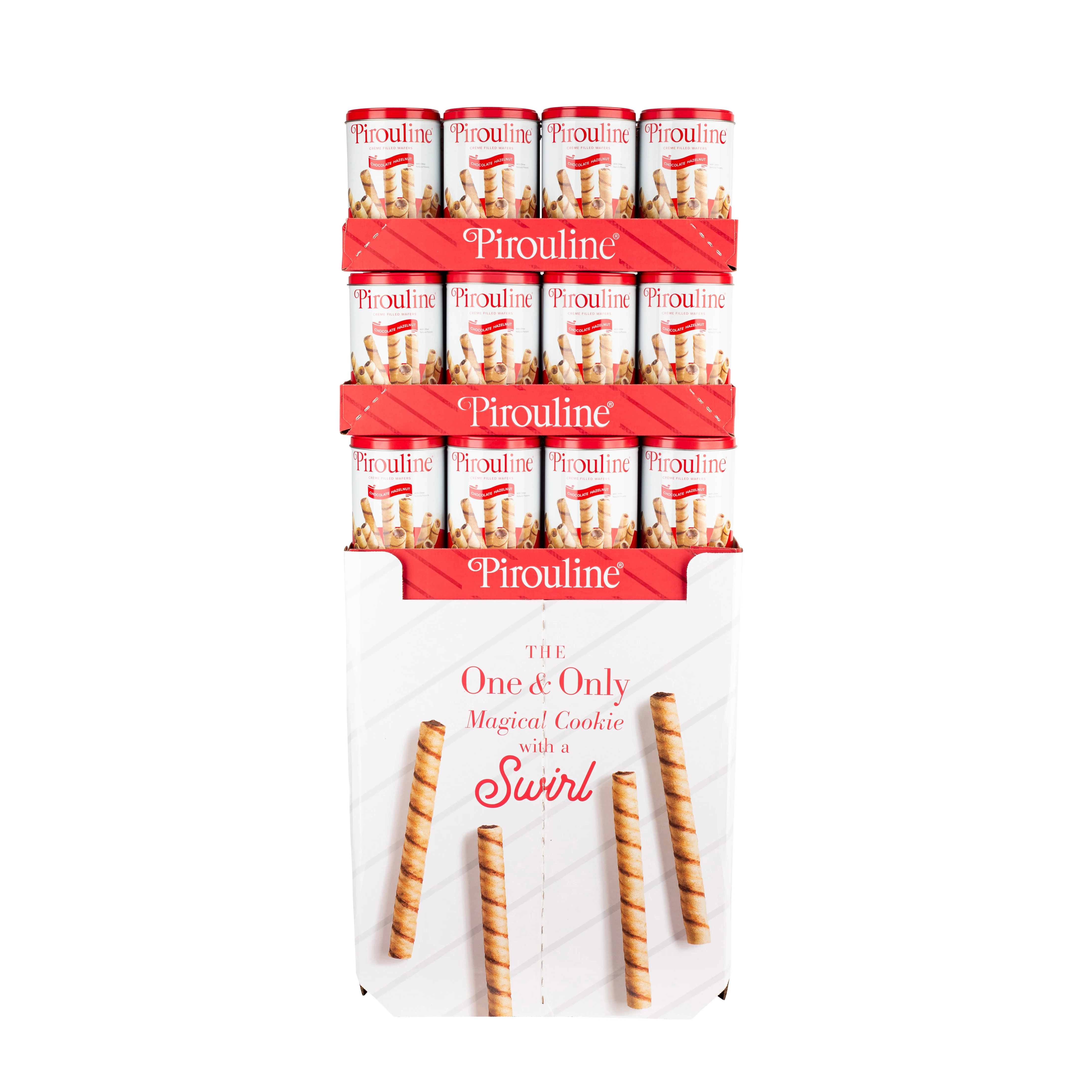 Вафли Pirouline в рулоне-шоколадный ореховый крем, наполненный 14 унций, демонстрация 36 штук
