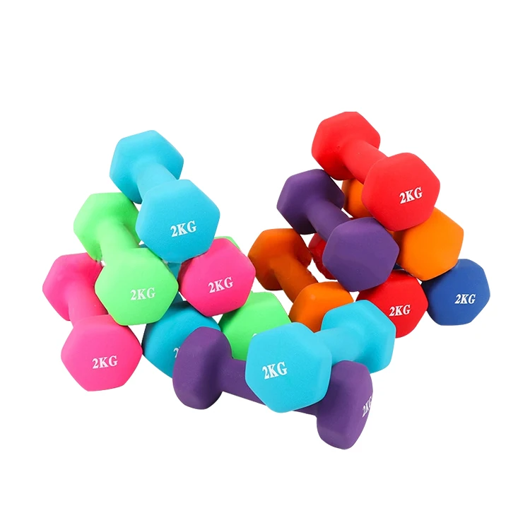 Neoprene Workout Dumbbell Wholesale Hex Neoprene Dumbbell Free Weights Training Colorful Vinyl dumbells sets