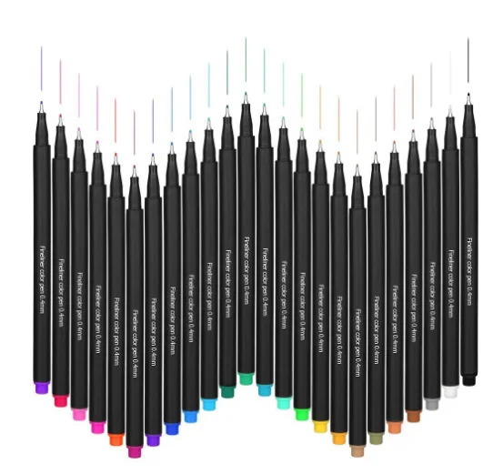 New Amazon 24-color Fine liner Color Pen Set  Hook Line Pen Porous Fine Point art Markers Pen