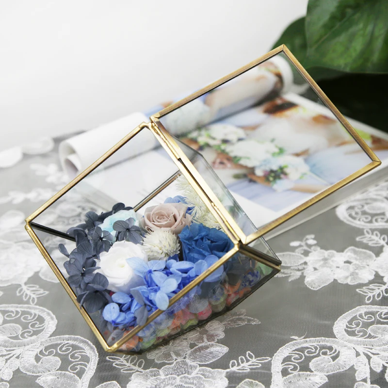 Трехмерные квадратные стеклянные подарочные коробки для теплиц, горшки для растений