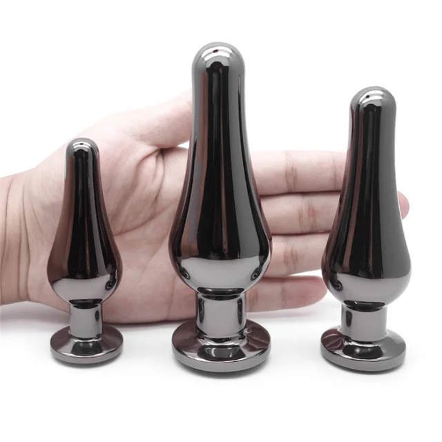 New gun color sex toy metal extended anal plug