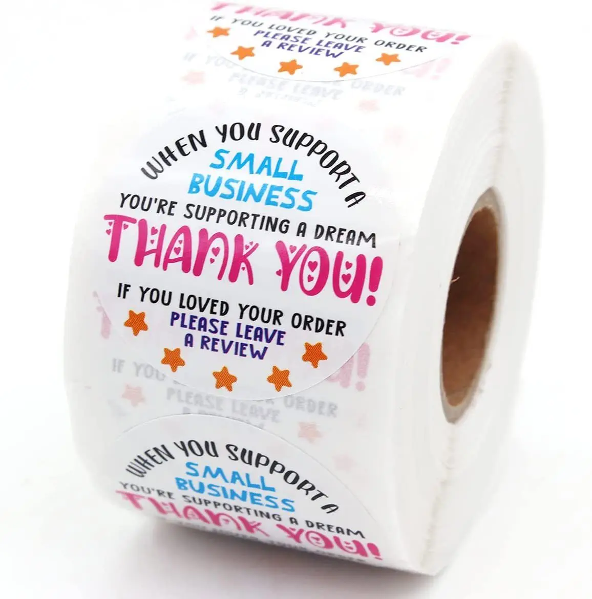 Custom Paper Glossy Bronzing Cake Box Seal Pink Red Heart Vinyl Roll Matte Thank You Handmade With Love Stickers