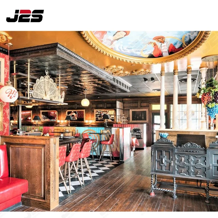 Custom American Restaurant cafe shop Dining Chair Modern Furniture solid wood cafe fast food table and chairs