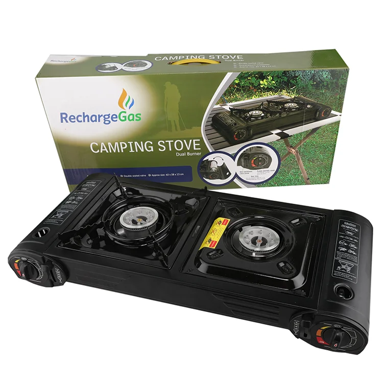 Hot Sale Double Burner Portable Outdoor Bbq Cooktops Camping Methane Gas Stove With CE