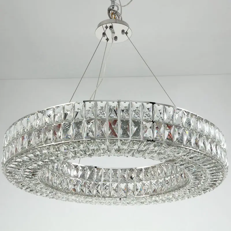 Nordic modern light luxury restaurant lighting round crystal chandelier