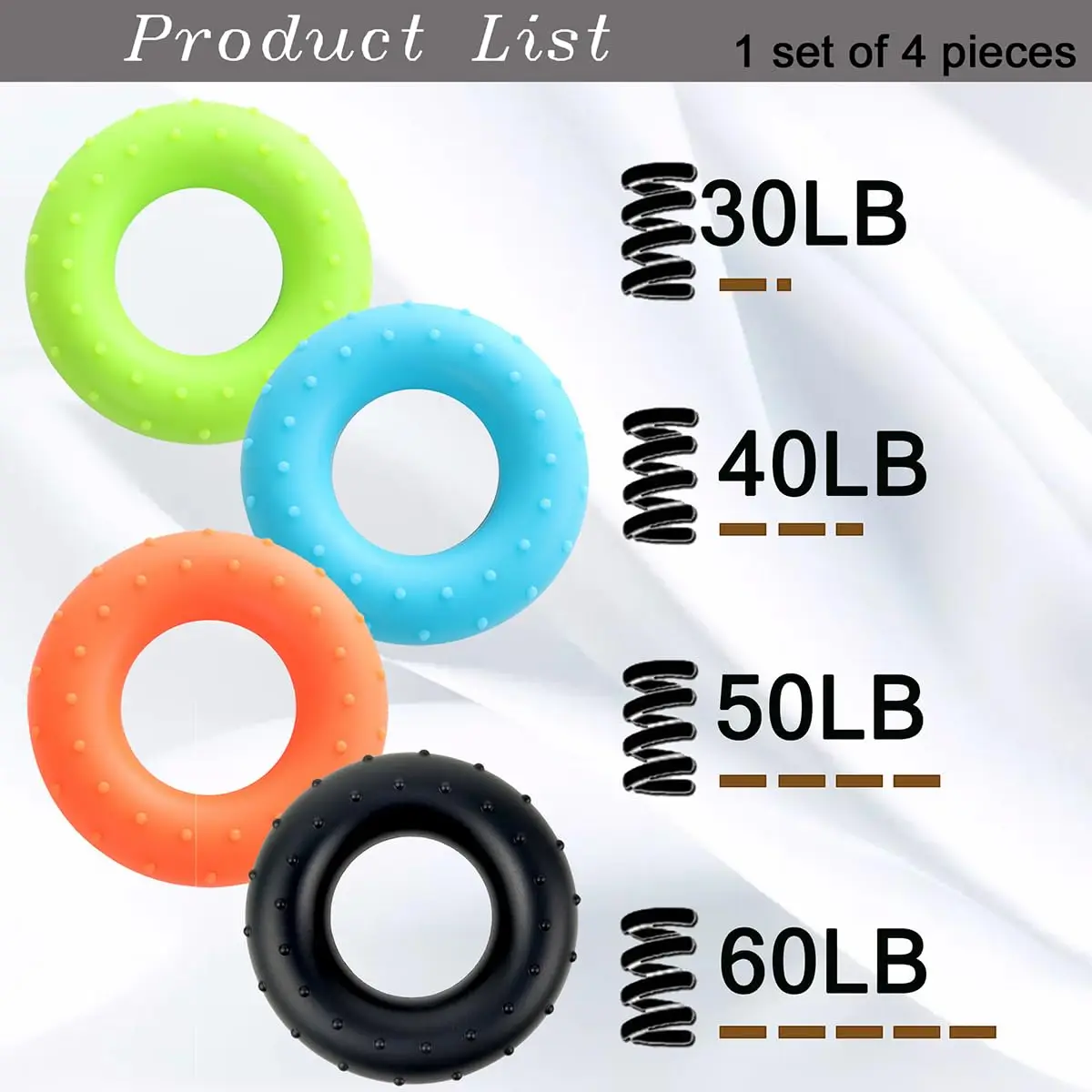 Finger Pull Ring Resistance Bands Silicone Strengthen Circle Rings Silicone Hand Massage Ball Massage Grip Ring