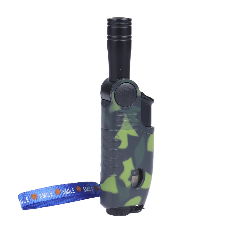 Jiju Wholesale Camouflage Jet Lighter wth Rotational  Neck Blue Flame Gas Torch Lighters for Kitchen Smoke Shop