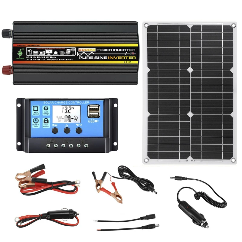 Pure wave inverter Smart Solar Charge Controller DC12V To 220V 110V Auto detective Solar System Inverter Controller Solar Panel