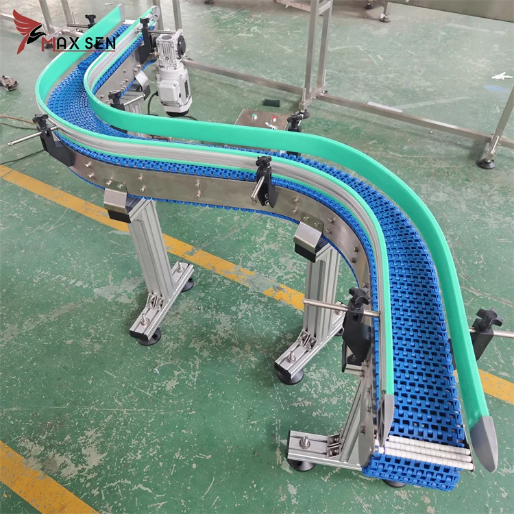 PP Plastic Modular Belt Conveyor Straight/Curved Conveyor with High Quality