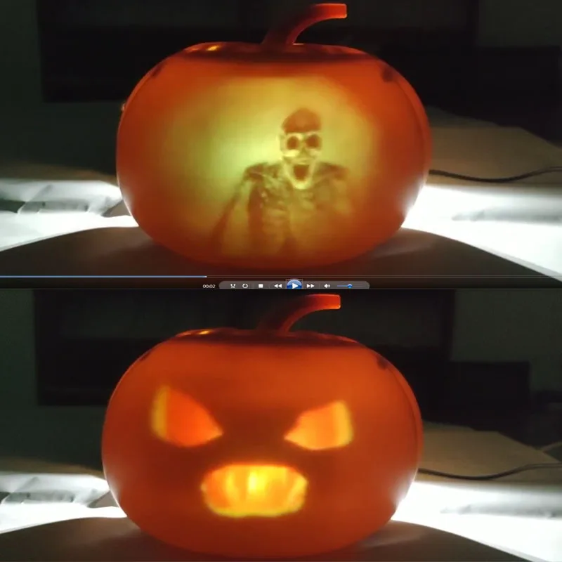 night light led Christmas interior decoration light, 16 LED video animations, Halloween pumpkin lights