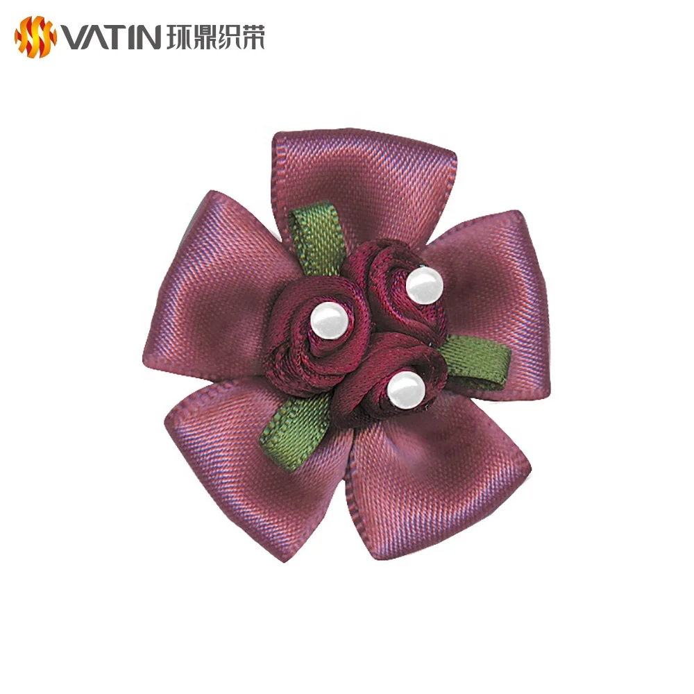 OEM Hand craft work colorful satin ribbon packing gift miniature ribbon flower