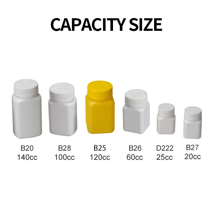 Wholesale HDPE plastic pills packaging container square frosted supplement bottle for powdered vitamins
