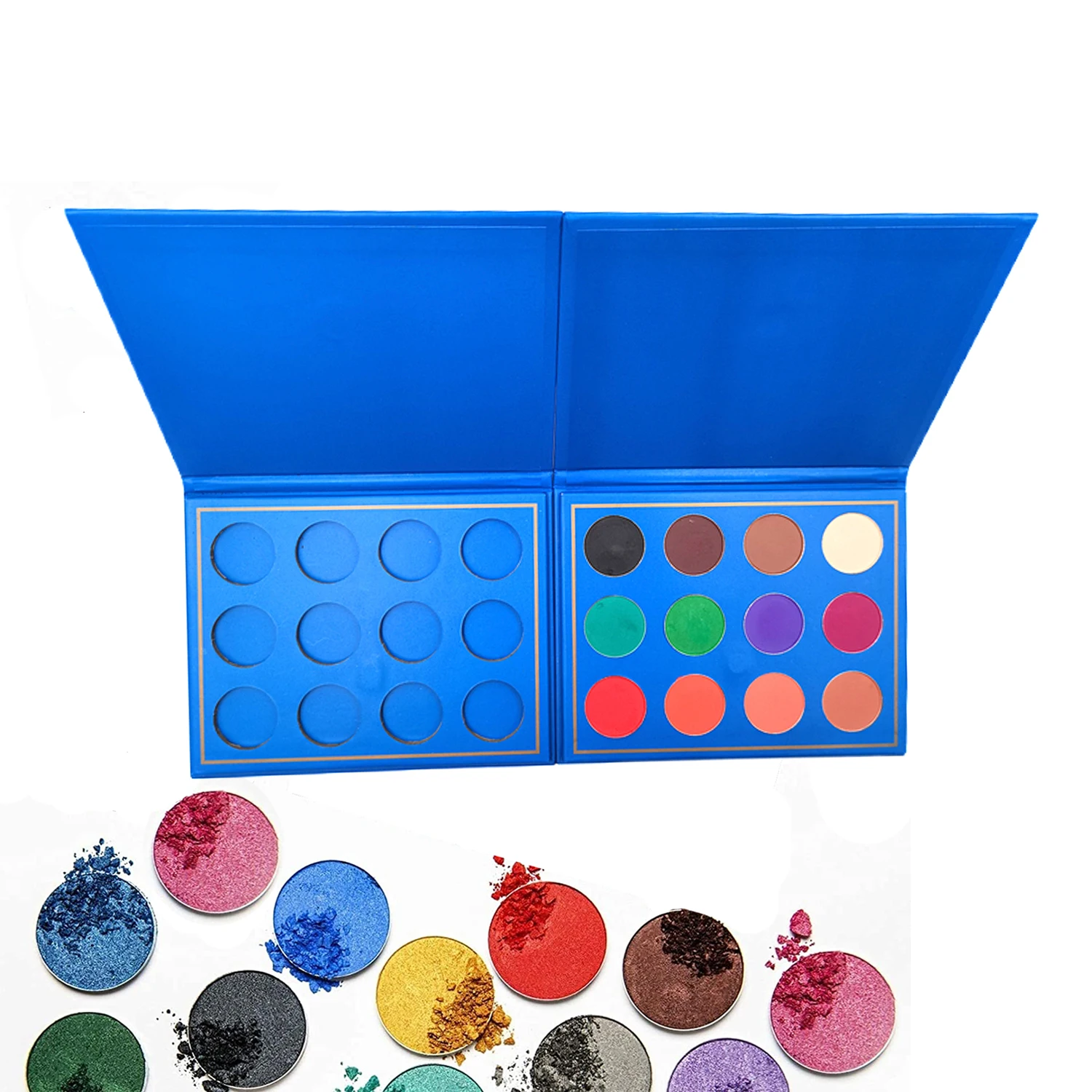 Custom Your Own Brand High Pigment DIY Eyeshadow Palette Packaging Private Label Eyeshadow Palette Empty Makeup