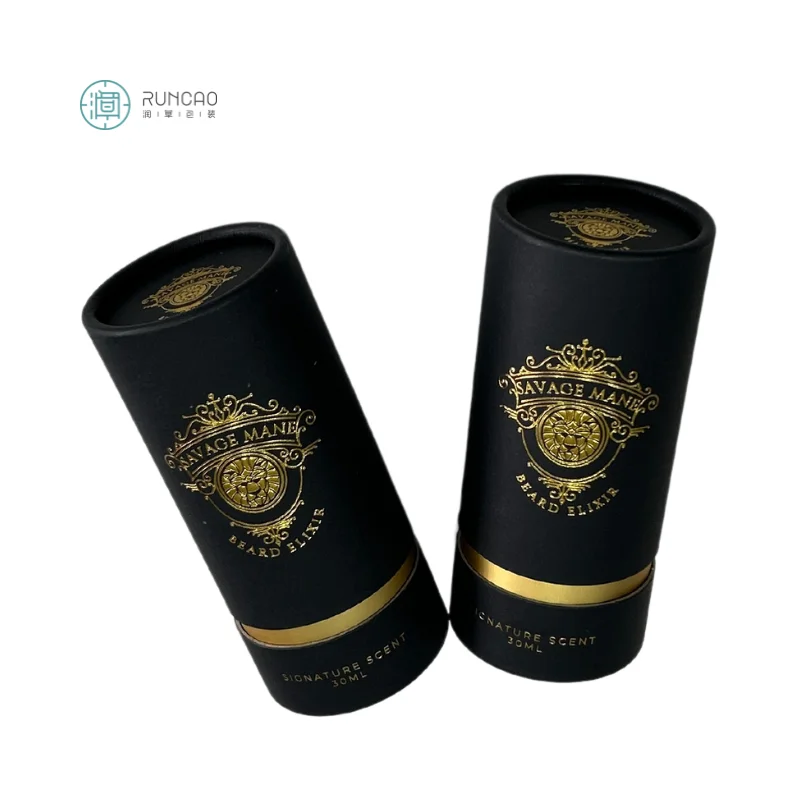 Custom Essential Oil Brand Design Craft Paper Packaging Tube for Tea Light Candle Cylindrical Jar Gift Box for Cosmetics