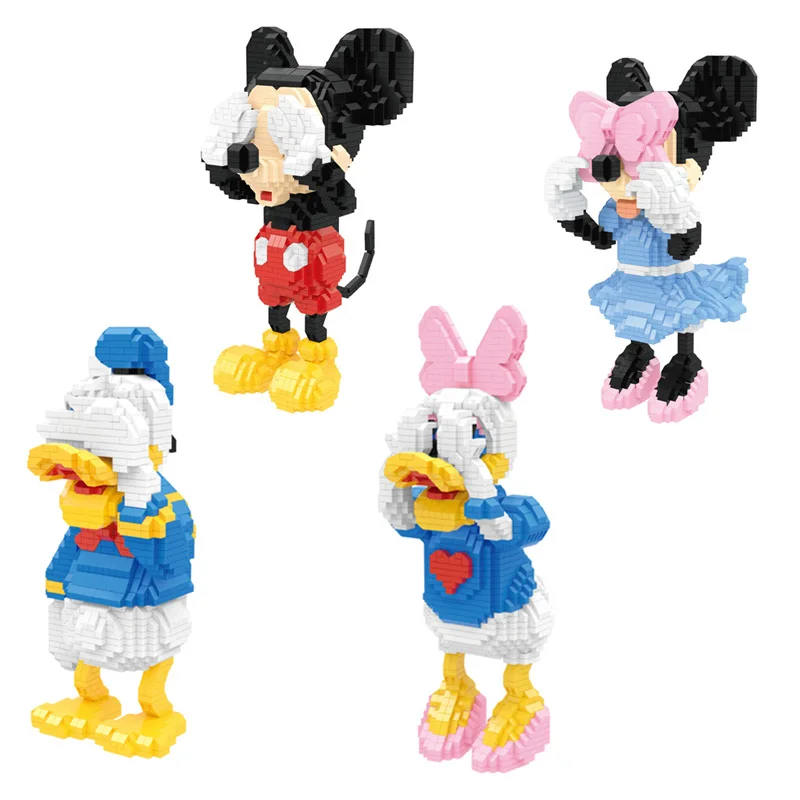 New Arrivals Assembled Mickey Mouse & Friends Mini Building Blocks Figures Duck & Minnie Baby Toys in Sets