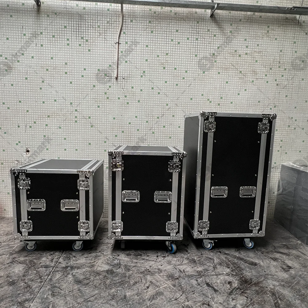 Custom Rack Mount Waterproof Flight Case 19 Inch Depth W-Casters Travel Shock Proof Slam Slide Shockmount Rack CaseCase