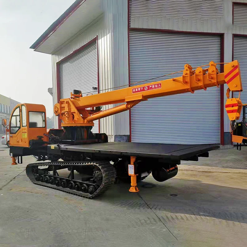 Jib  Crane Crawler Transport Truck With Crane For Engineering Construction