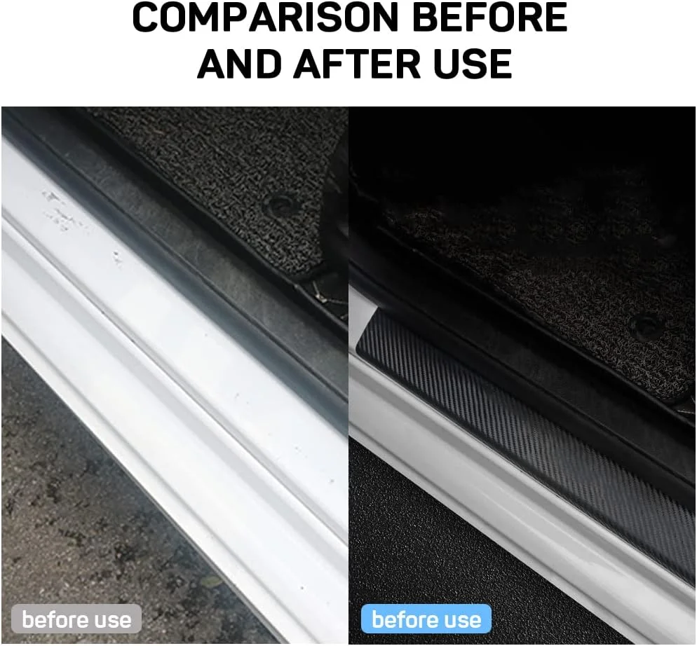 4PCS Car Door Sill Stickers For VW Volkswagen TSI TDI 4Motion Tiguan Passat B5 B6 Polo Golf 7 6 4 5 3 Beetle Touareg Accessories