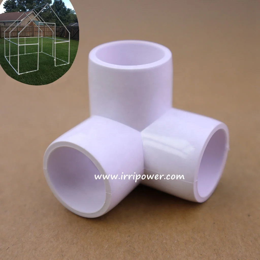 ASTM SCH40 3-way PVC Pipe  Angle Elbow Fitting Connector for Furniture Grade Frame Support