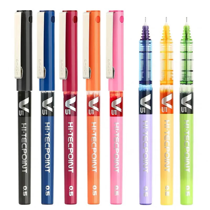 Popular 0.5mm 12 Colors Straight Liquid Gel Pens Business Office Signature Stationery Gifts