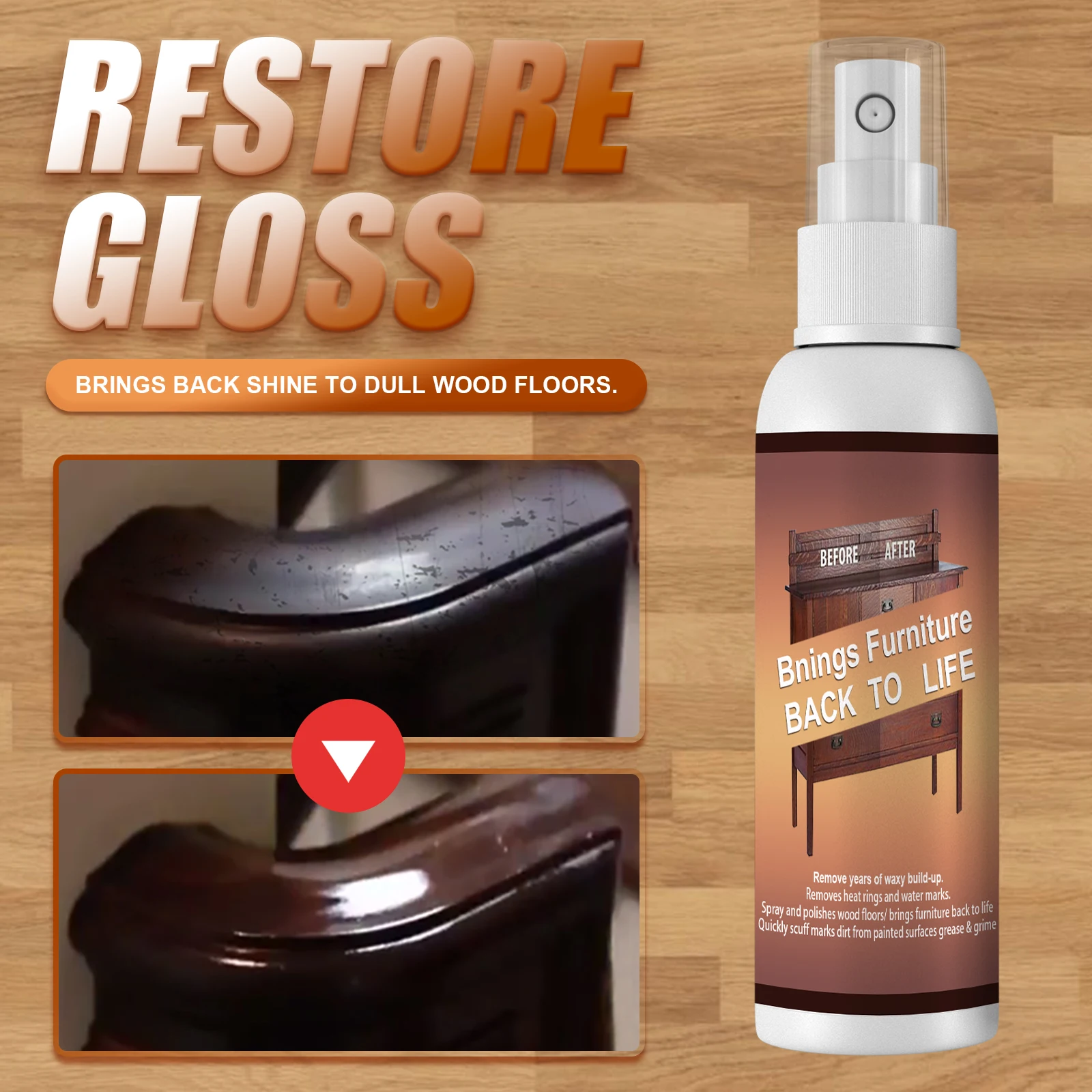Jue-fish Wood Cleaning Chemical Restore Cleaning Products Wood Waterproof Wood And Wall Repairs Spray