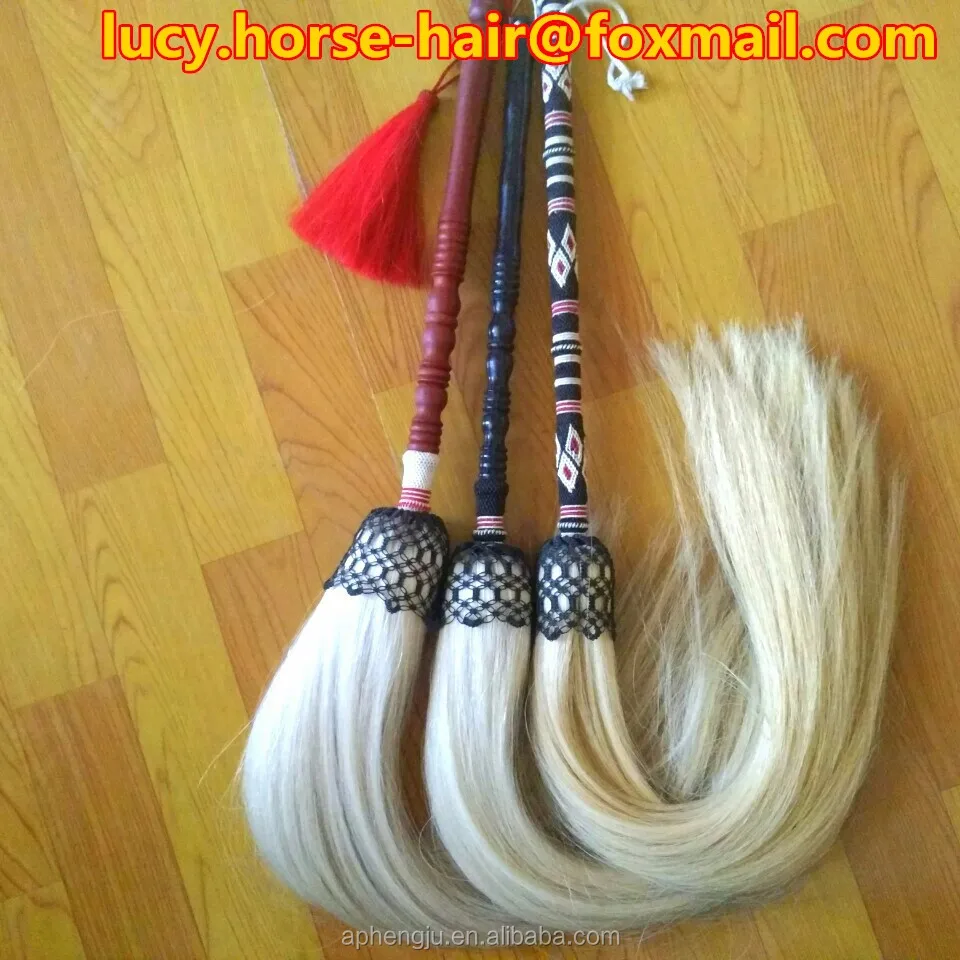 Natural pure white horse tail hair Buddha dust,Horse Hair Whisk