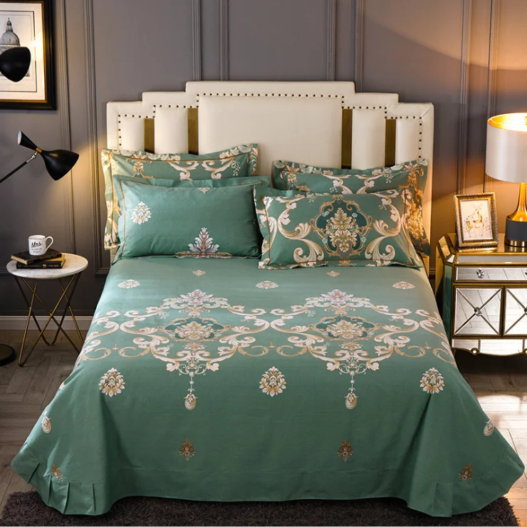 
Ready To Ship wholesaler 100% cotton thickened and peach finish print bed sheet pure cotton sheet 