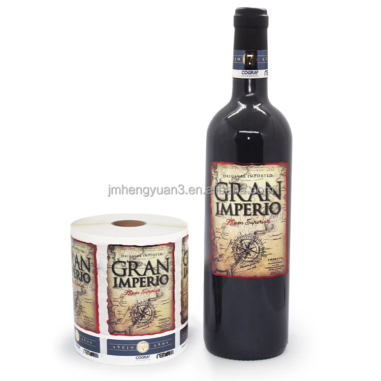 Custom Printing Food Label Beverage Drinking Wine Bottle Label Sticker for Packaging