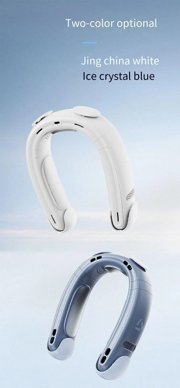 2023 Newly Listed Semiconductor Refrigeration Neck Fan 5000MAH Large-capacity Lazy Fan Ice-cold Fan