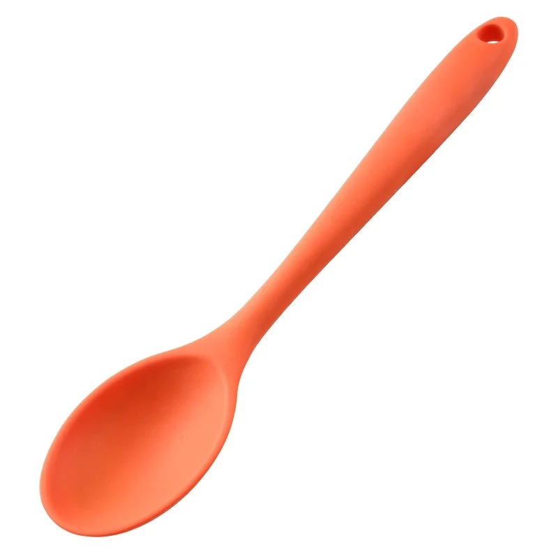 Customized Silicone Mixing Spoon Kitchen Gadgets Utensil Soup Spoons for Eating Salad Stirring Cooking Spoon