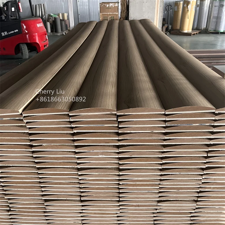 3D wall pvc wood mdf wall cladding slat wood wall panels for interior decor