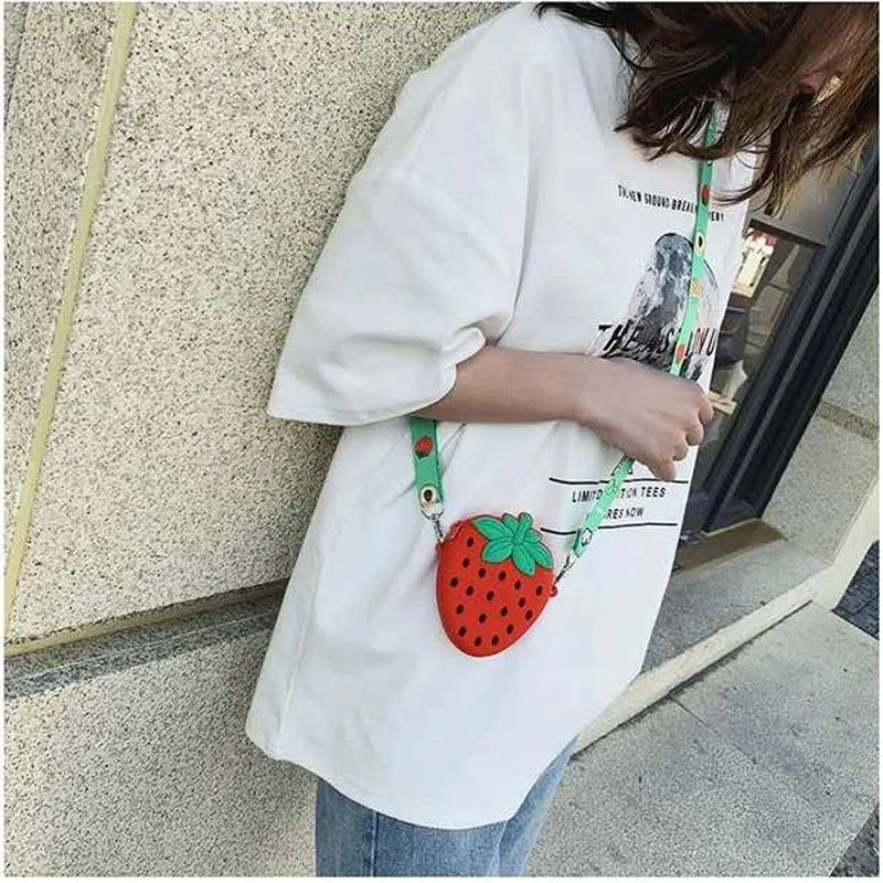 Cute cartoon fruit animal silicone coin Purse,pouch wallet case,rubber silicone storage case bag with long strap