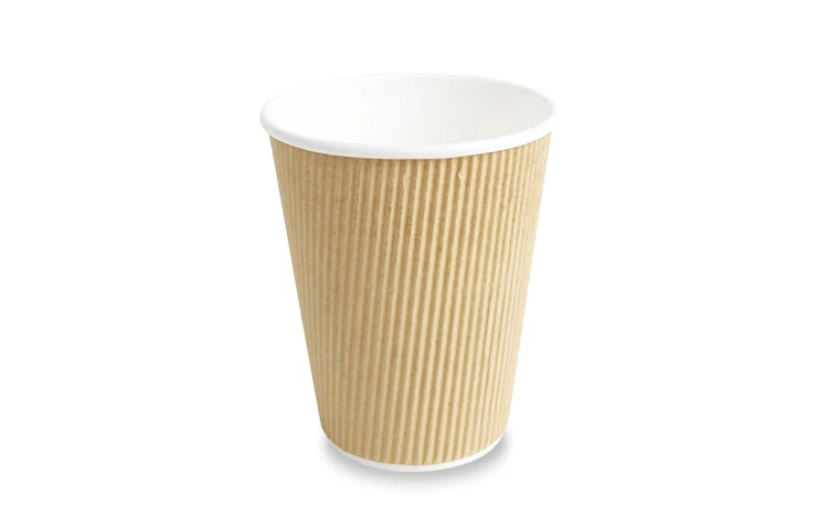Cheap Custom Logo Printed Ripple Wall Disposable Healthy Paper Coffee Cup With Lids