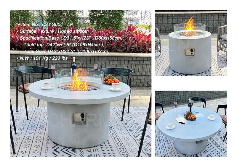 Modern Art Design Outdoor Furniture Propane Fire Table Patio Heater Machine