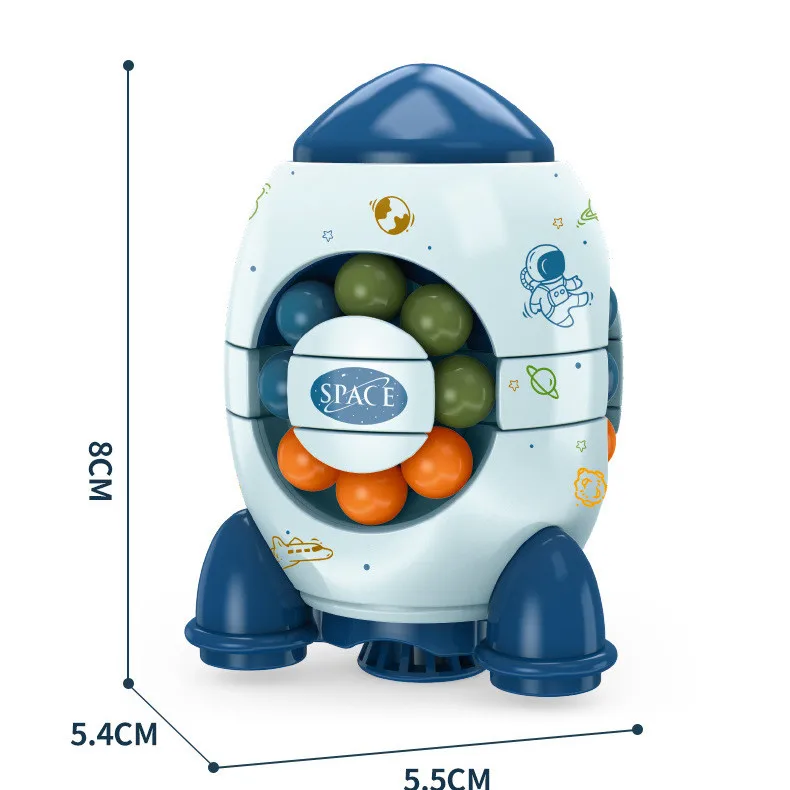 LQQ1245 Rotating Magic Bean Fidget Toys Rockets Intelligence Bead Puzzle Rotating Cube Fingertop Gyroscope Toy