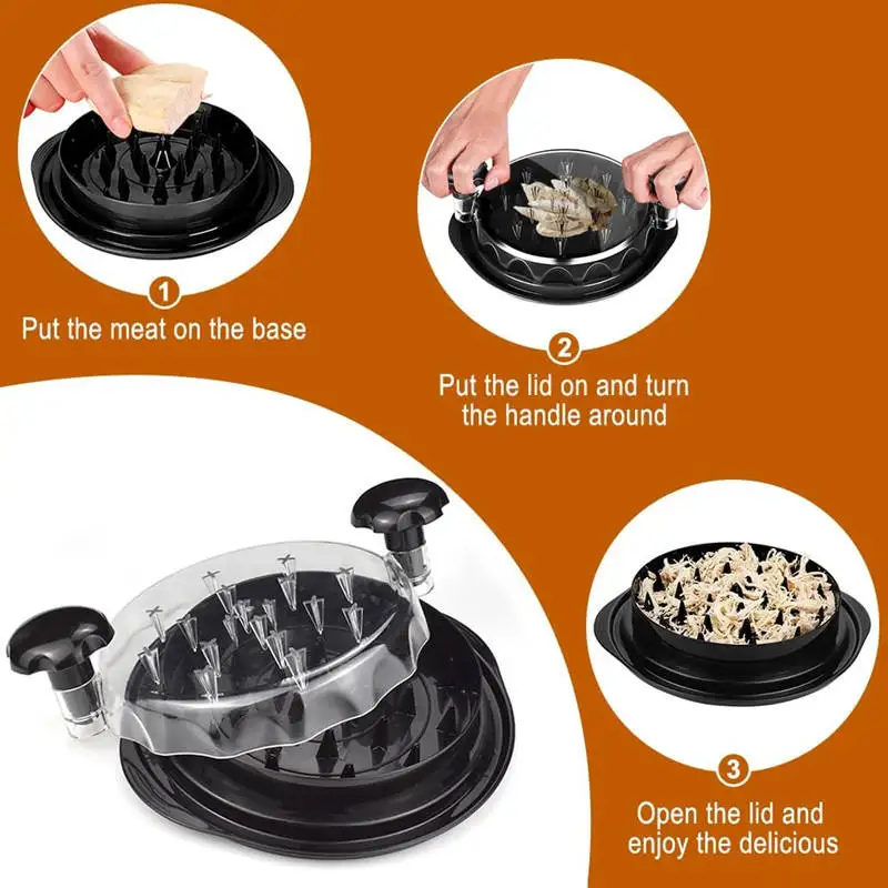 Bbq Meat Shredder Durable Transparent Chicken Shredder Hand Chicken Shredder With Clear Lid For Kitchen Gadgets